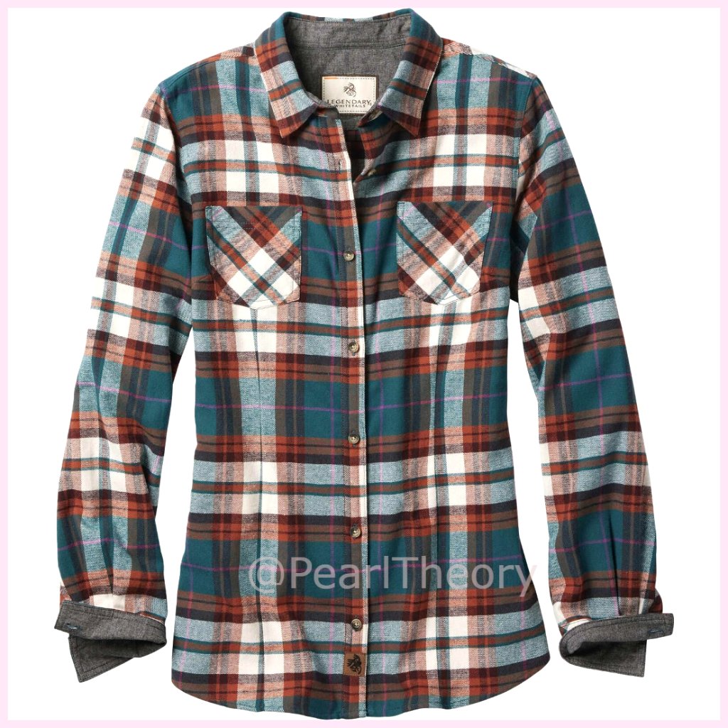 Long Sleeve Plaid Button Up 100% Cotton Flannel Shirt